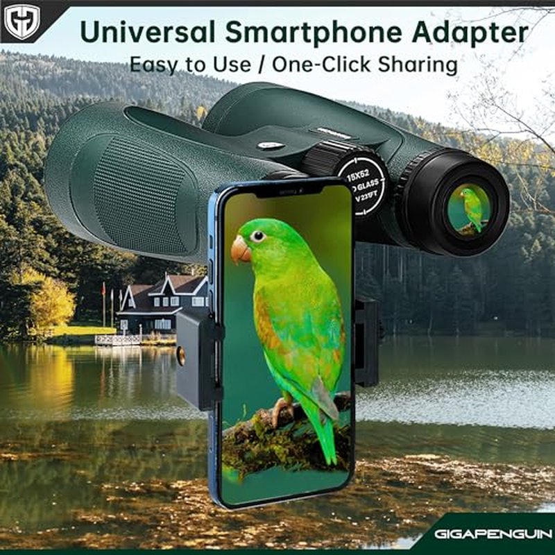 15x52 HD Binoculars for Adults with Phone Adapter