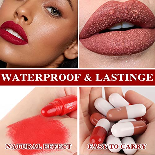 18-Piece Matte Capsule Lipstick Set - Waterproof Long-Lasting