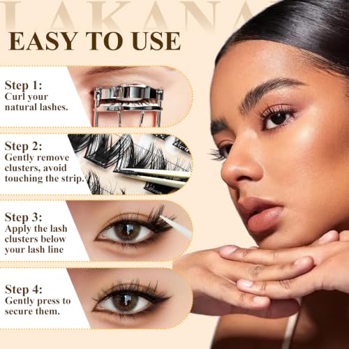 Self Adhesive Eyelash Clusters D Curl 8-16mm Wispy Press On