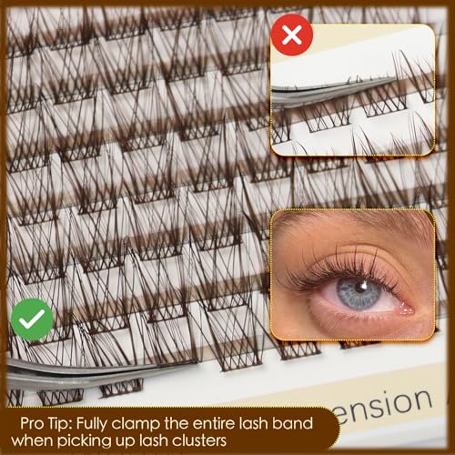 TEESTOU Dark Brown Wispy Lash Clusters Natural Look D-Curl 10-16mm