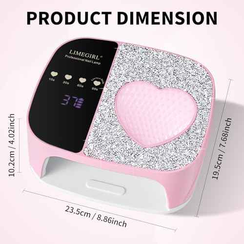 LIMEGIRL UV LED Nail Lamp Kit for Gel Polish Professional Fast Curing Pink Dryer Light Set with 4 Timer Settings Cordless Rechargeable Nail Art Cure Machine for Manicure Pedicure at Home and Salon