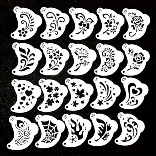 20 Reusable Body Paint Stencils for Party & Festival Makeup -