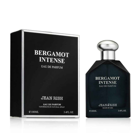 Jean Rish Bergamot Intense, Eau de Parfum for Men (3.4 Fl Oz / 100ml) with Bergamot, Orange Blossom & Patchouli – Long Lasting and Luxury Fragrance, Made in USA