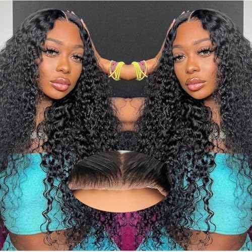 26 Inch Wear and Go Glueless Wigs Human Hair Pre Cut 200% Density Water Wave 5x5 HD Lace Closure Wigs Human Hair with Baby Hair Pre Plucked Natural Hairline Wet and Wavy Wig for Women