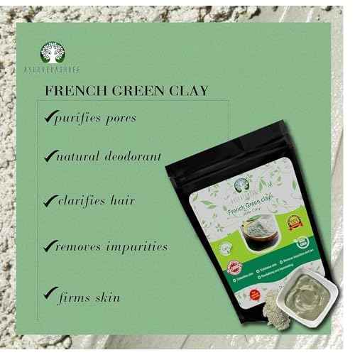 French Green Clay Powder 50 Gm | 100% Pure Montmorillonite Clay | Absorbs Excess Oil | Highly Recommended For Oily Skin | Deep Facial Cleanser