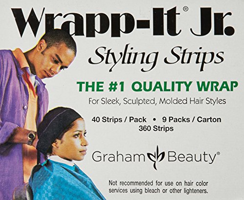 Graham Professional Beauty Wrapp-It Jr Styling Strips, Black (Pack of 2)