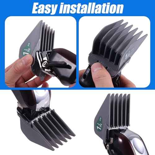 Extra Long Clipper Guards for Wahl 10 12 14 16 18 20 Hair Clipper Guards, 2.5 Inch Clipper Guides Attachments - 1.25" to 2.5", 6 Piece Set, Gray Color