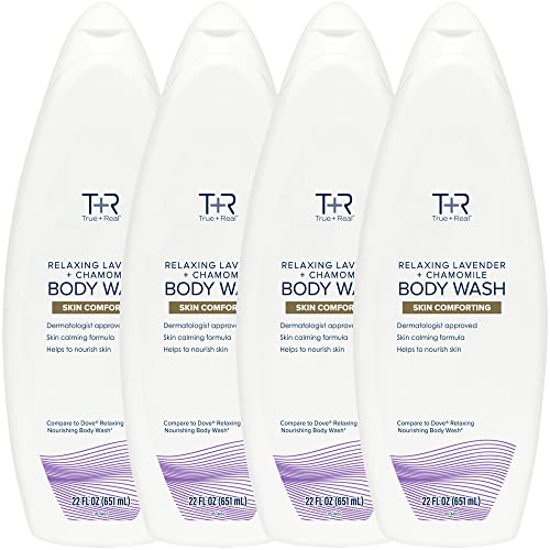 True+Real Relaxing Lavender Body Wash, 22 oz, 4 Pack
