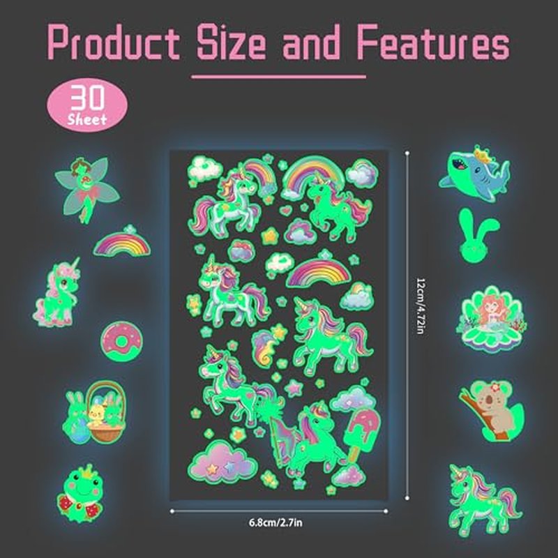 380pcs Luminous Temporary Tattoos for Kids - Glow Party Favors