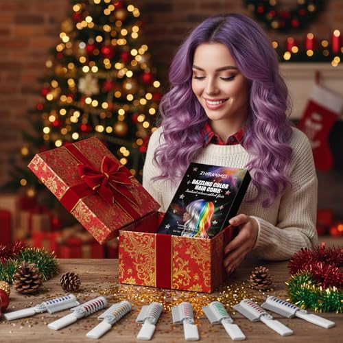 10-Color Hair Chalk Comb Set - Temporary Washable Hair Dye