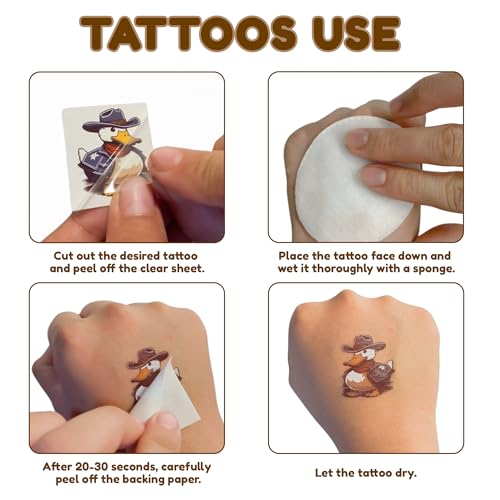 Western Temporary Tattoos, 75+ Designs, 6 Sheets Waterproof