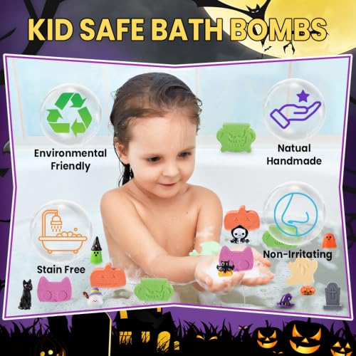 Halloween Bath Bombs with Toys - 12 Pack Fizzy Set for Kids