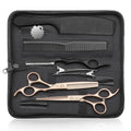 JASON 6-Inch Hair Cutting Scissors Set with Thinning Shears & Accessories, Rose Gold