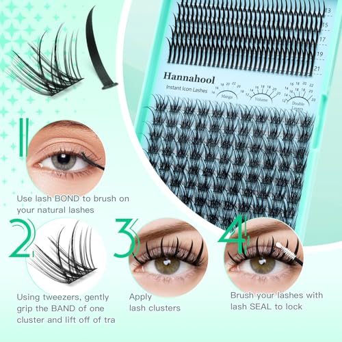 DIY Cluster Lashes 12-22mm Wide Stem D Curl Volume Extensions
