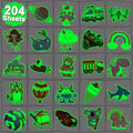 204 PCS Individually Wrapped Luminous Temporary Tattoos for Kids - Glow in The Dark Fun Tattoos for Boys Girls Birthday Party Favors Goodie Bag Fillers
