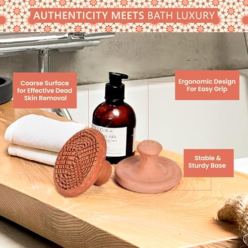 Argaviva Natural Terracotta Pumice Stone - Handcrafted Foot Callus Remover