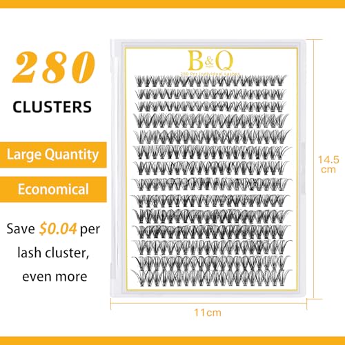 Lash Clusters 30D-D-17 LASH Individual Lashes 280 Clusters False Eyelash 10D 20D 30D 40D Lash Clusters Extensions Individual Lashes Cluster DIY Eyelash Extensions at Home (30D-D,17MM)