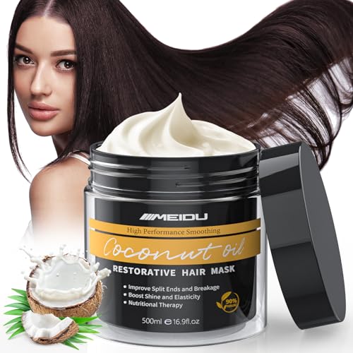 IIIMEIDU Keratin Hair Mask for Damaged Hair 16.9 Fl Oz – Deep Repair, Coconut Oil, No Sulphates or Parabens