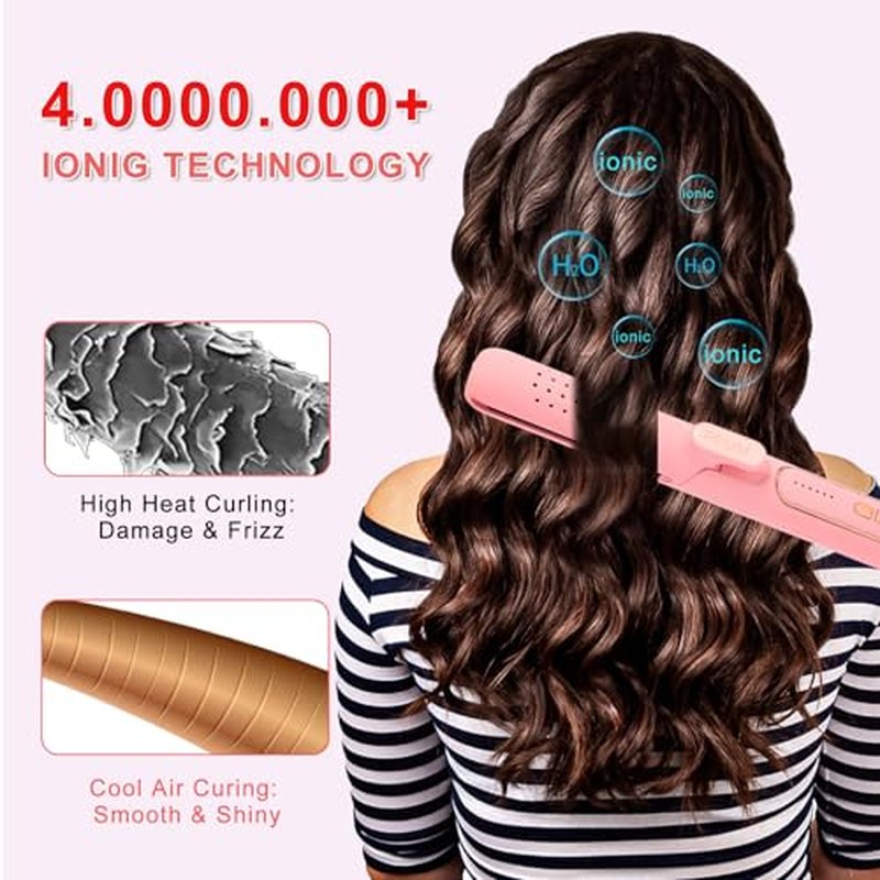 2 in 1 Hair Straightener & Curler - Titanium Flat Iron, 280-430°F