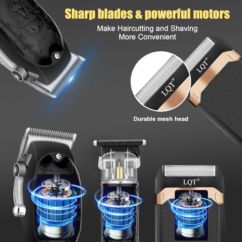 Men's Hair Clipper & Beard Trimmer Set - Professional Cordless Grooming Kit