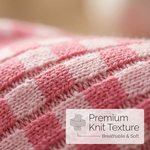 12 PACK Checkered Makeup Bags Bulk-Easter Gifts/Bulk Cosmetic Bags/Large Bridesmaid Gifts/Makeup Pouch for Wedding Party Favors Birthday/Teacher/Mothers Day Gifts/Toiletry Travel Bags(12, Pink)