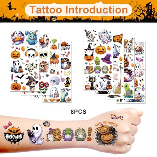 Halloween Party Favors Bulk Pack - 40 Piece Set with Slap Bracelets & Temporary Tattoos