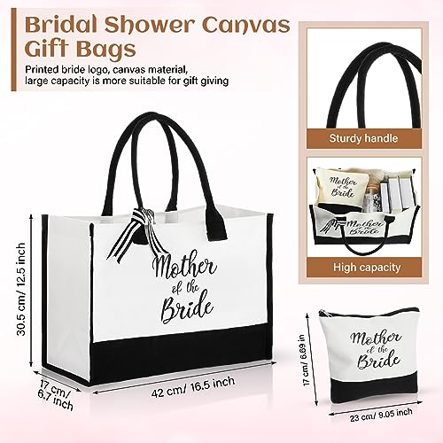Zubebe 3 Pcs Bride Gifts for Bachelorette Party Bridal Shower Wedding Gift Set Include Glass Cup Canvas Tote Bag Makeup Bag