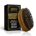 BRV MEN Beard Brush | Firm Boar Bristles | First-Cut Boar Hair Bristles | The Ideal Gift For Men (Green Sandalwood)
