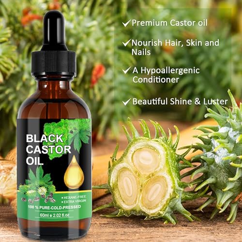 Kisinly Jamaican Black Castor Oil,Natural Organic Castor Oil for Hair Growth