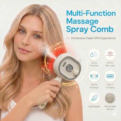 Electric Spray Air Cushion Massage Comb - 5 in 1 Hair Brush