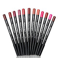 12 Color Lip Liner Pencil Set - Matte Waterproof