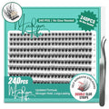 Self Adhesive Lash Clusters 240 Pcs, No Glue Needed