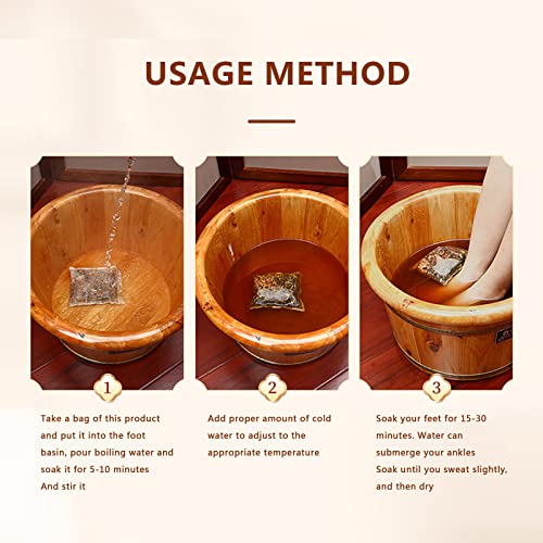 Natural Herbal Foot Soak Bags with Ginger & Mugwort - 30 Pack (900g)