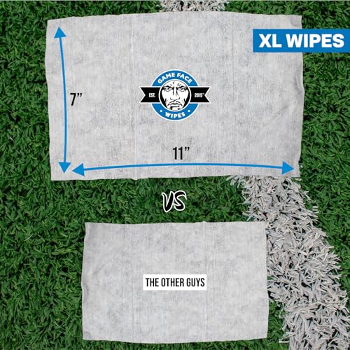 Game Face Grooming Cleansing Wipes - 25 Hydrating Facial Wipes (3 Pack) | On-The-Go, Lightly Scented, Rejuvenating, Eradicates Sweat | Perfect for Athletic, Sport, Travel, Camping, Festivals, Any Need
