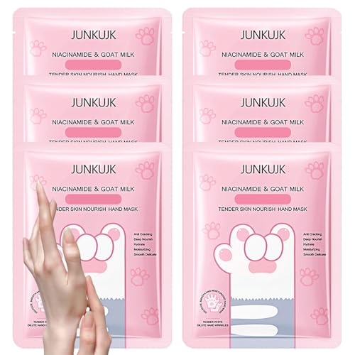 Hydrating Hand Masks for Dry Cracked Hands - 6 Pack Moisturizing Gloves Set