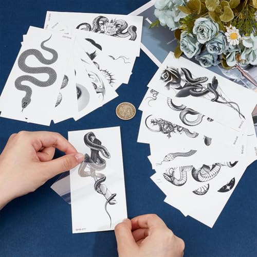Snake Temporary Tattoos - 20 Sheets Waterproof Stickers