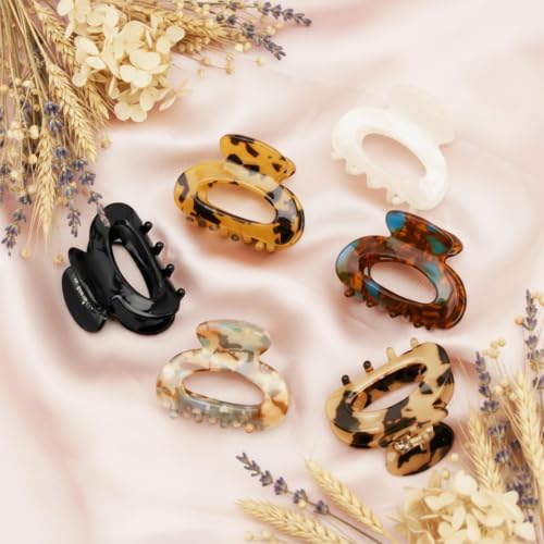 LÉ ÉCLAT Small Claw Hair Clips Set - Assorted Tortoiseshell Non-Slip Hair Accessories for Women