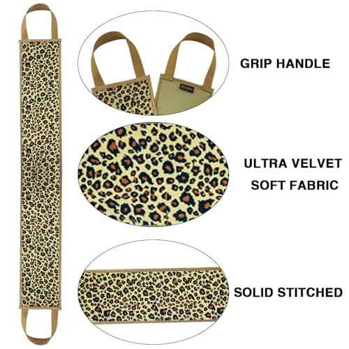 4 Pack Self Tanning Mitt Applicator Kit, with Self Tanner Mitt, Self Tan Back Applicator, Exfoliating Glove, Flat Top Face Tanner Brush, Tan mit for Self Sunless Tanner (leopard)