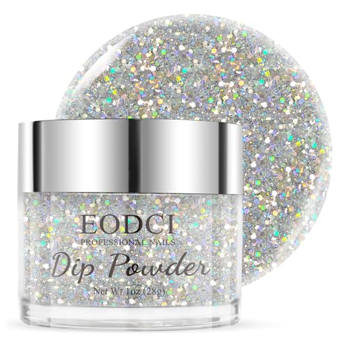 Silver Sequin Glitter Nail Dip Powder (1 oz / 28g) - Long-Lasting DIY Manicure