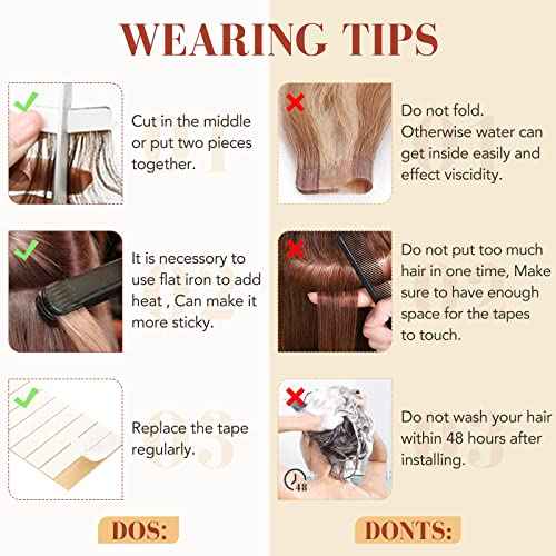 Hairro Tape In Hair Extensions Human Hair Tape Ins Glue In Skin Weft Rooted Tape On Hair Extensions Blonde Hair Extensions For Women 16 inch 50g 20pcs #99J Wine Red