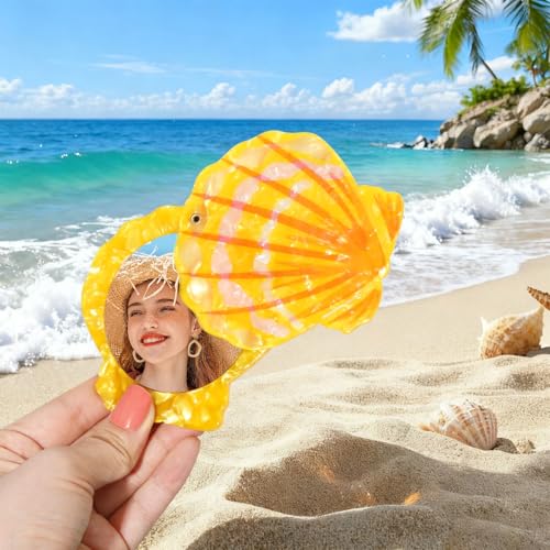 Seashell Compact Mirror 360° Rotation Portable Pocket Mirror