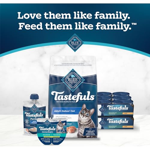 Blue Buffalo Tastefuls Wet Cat Food Paté, Made with Natural Ingredients | Ocean Fish and Tuna Entrée, 3-oz. Cans (24 Count)