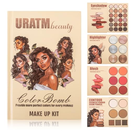 RoseFlower 24 Colors Eyeshadow Palette with Blush Highlighter Contour Makeup Kit