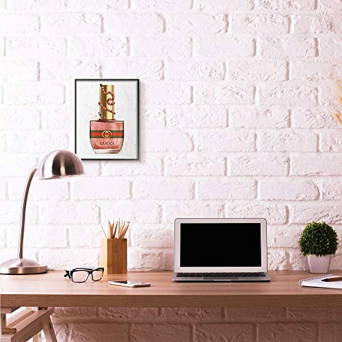 Stupell Industries Makeup Pink Nail Polish Fashion Design Framed Wall Art, Multi-Color
