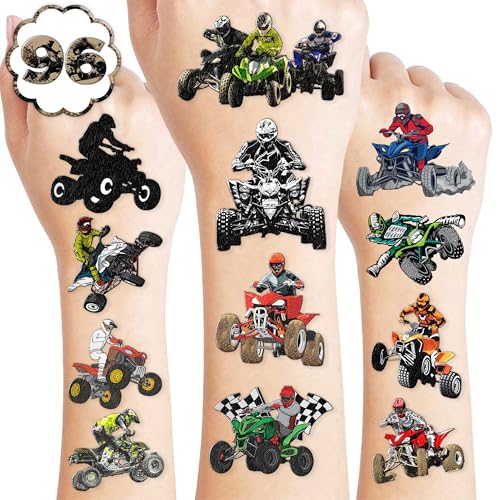 100 PCS ATV Temporary Tattoos - Quad Bike Party Favors