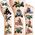 100 PCS ATV Temporary Tattoos - Quad Bike Party Favors