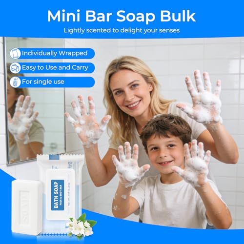 100 Pack Mini Travel Size Bar Soap Bulk,0.88 oz/25 grams Individually Wrapped Small Hotel Soap Bars Toiletries Amenities for Guest,Church,Homeless Gifts,Bathroom