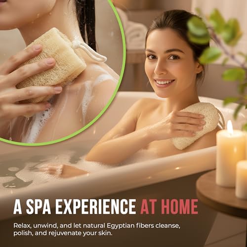 Egyptian Loofah Sponge Pack of 3 - Natural Body Scrubber
