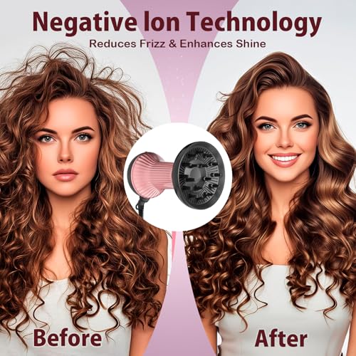 WUFAYHD 2-in-1 Ionic Hair Dryer & Diffuser for Curly Hair