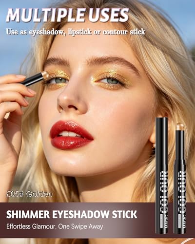 Gold Shimmer Eyeshadow Stick - Waterproof, Creamy Blendable